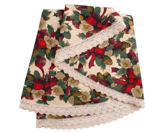 Galdautiņš WINTER FLOWERS D170cm, lentes Mēbeļu piederumi Galdautiņš WINTER FLOWERS D170cm, lentes Mēbeļu piederumi