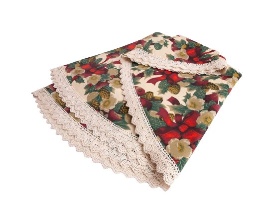 Galdautiņš WINTER FLOWERS D170cm, lentes Mēbeļu piederumi