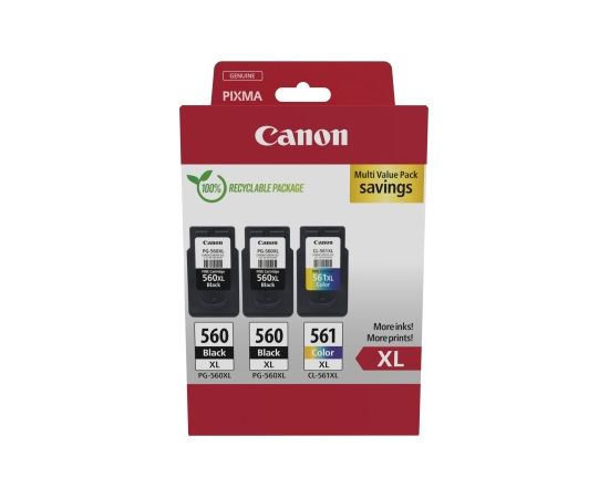 Canon PG-560XL/CL-561XL (3712C009) Ink Cartridge Multipack, BK/CMY