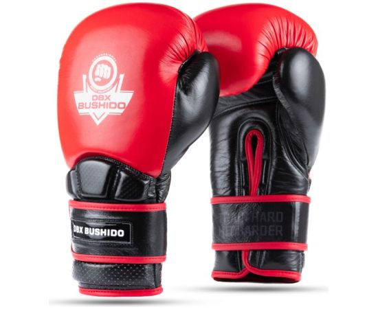 Warrior RED īstas ādas boksa cimdi - czarno-czerwony Boksa inventārs