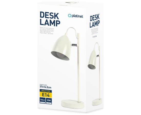 Platinet PTL2537W Настольная лампа Металл / 25 Вт / E14 / 220V