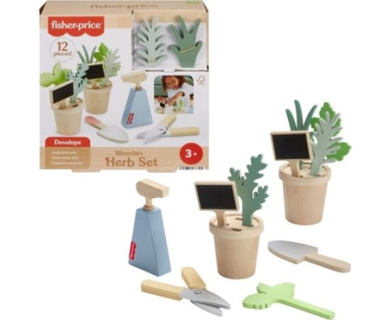 Fisher Price Wooden mały ogrodnik zestaw drewnianych roślin i narzędzi интерактивные игрушки