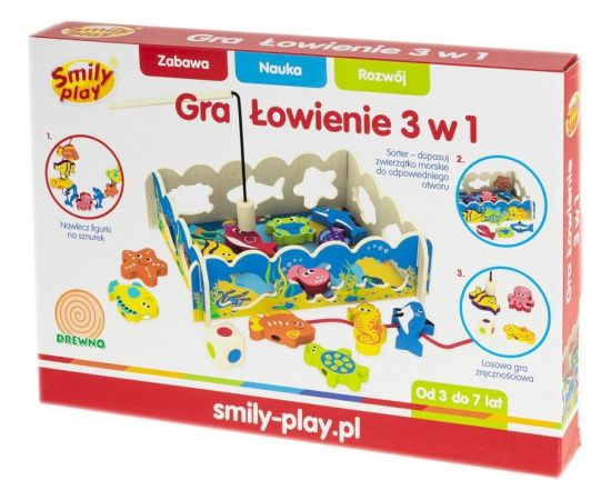 Smily Play Gra łowienie rybek  3w1 Galda spēles