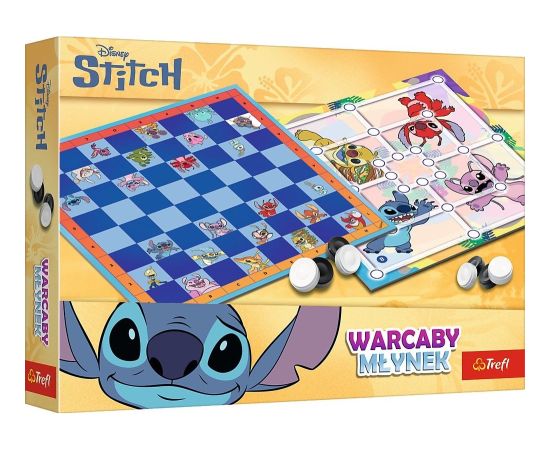 Trefl Gra warcaby i młynek lilo i stitch Galda spēles