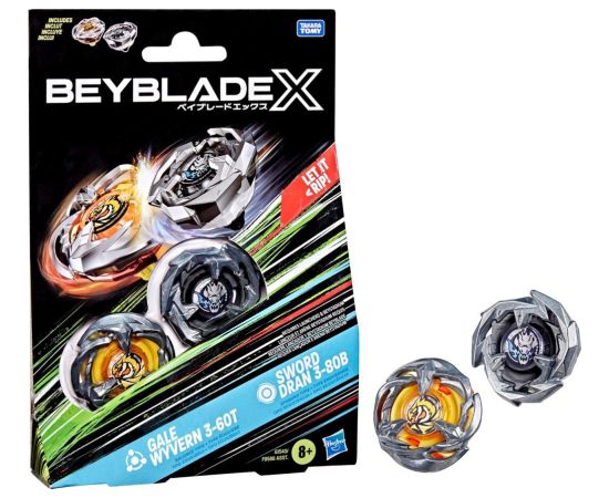 Hasbro Bey Blade X:  Dual Pack -  Gale Wyvern Sword Dran (G1543) Galda spēles