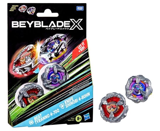 Hasbro Bey Blade X:  Dual Pack -  Beat Tyranno Knife Shinobi (G1542) Galda spēles