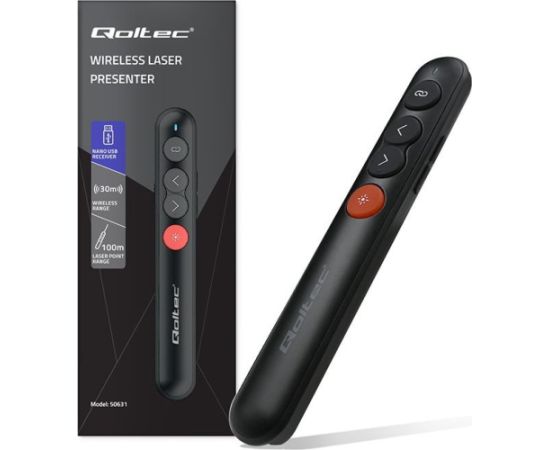 Qoltec Laserowy wskaźnik/prezenter 4w1/usb 3.0/2.4ghz/30m