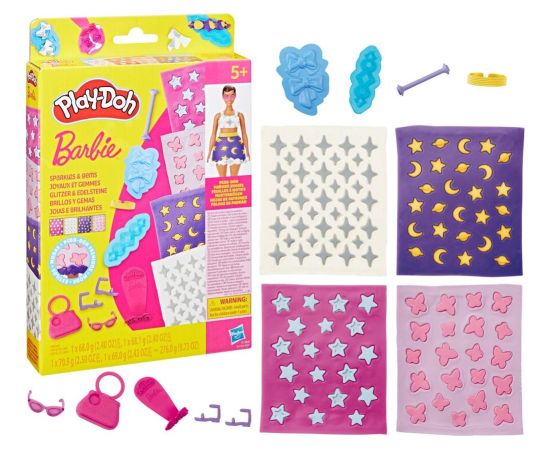 Hasbro Play-Doh: Fashion - Barbie Designer Patterns Packs Sparkles And Gems (G1364) Interaktīvās rotaļlietas