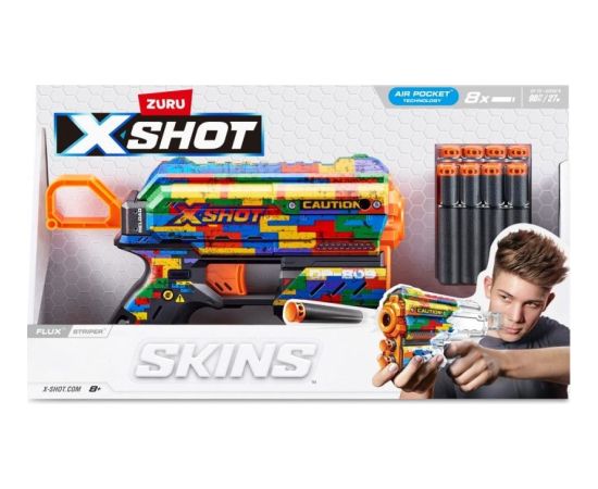 Zuru X-Shot Wyrzutnia skins flux (8 strzałek) striper интерактивные игрушки