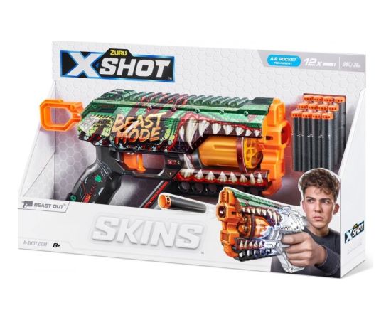 Zuru X-Shot Wyrzutnia skins griefer beast out 12 strzałek интерактивные игрушки