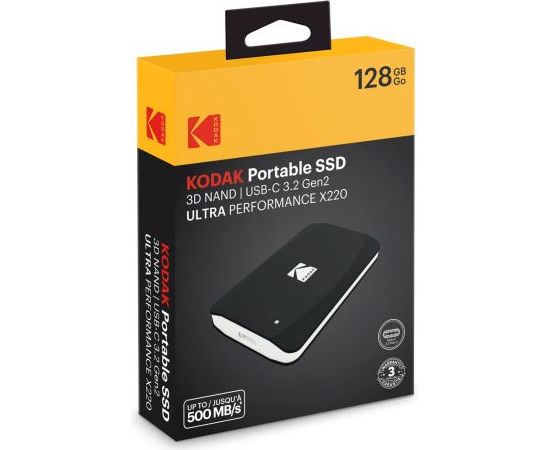 Kodak SSD 3.2Gen2 X220 128GB Portable EKSSD128GX220K