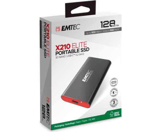 Emtec SSD 3.2Gen2 X210 128GB Portable