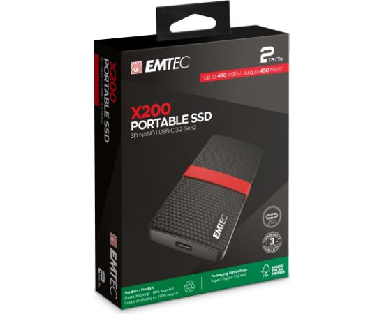 Emtec SSD 3.2 Gen1 X200 2TB Power Plus Portable