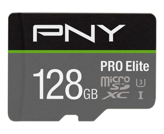 Pny Technologies CARD Micro XC Card 128GB PNY Pro Elite R100MB/s W90MB/s V30 Atmiņas kartes micro SD SDHC