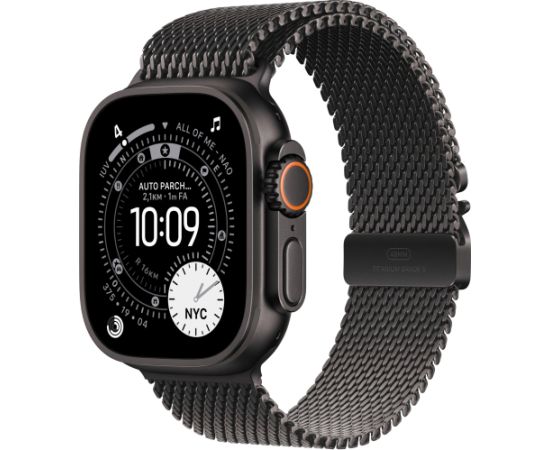 Apple Watch Ultra 3 GPS + 5G Cellular 49mm Black Titanium Case with Black Titanium Milanese Loop - L