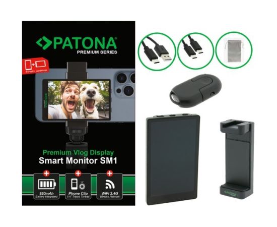 PATONA 4199 camera monitor 10.1 cm (3.97") Black 480 x 800 pixels Touchscreen