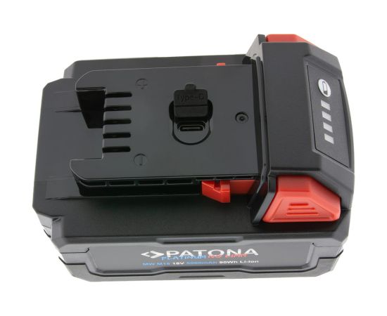 PATONA Platinum 18V Battery for Milwaukee M18 with USB-C port PD45W Black