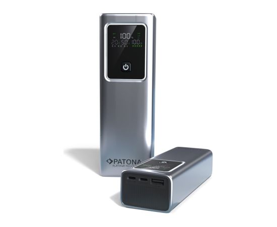 PATONA Platinum Powerbank Luxury One PD100 | 20000mAh | PD 100W | USB-C + USB-A Silver, Black