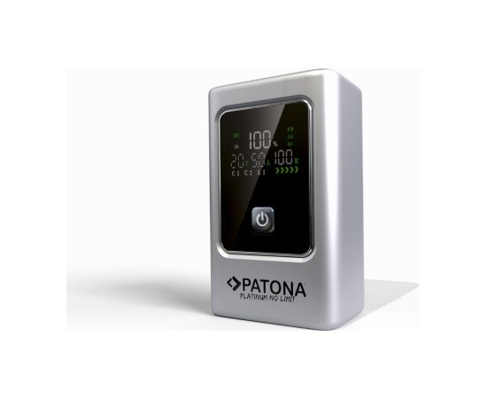 PATONA Platinum Powerbank Luxury One PD35 | 10000mAh | PD 35W | USB-C + USB-A Silver, Black