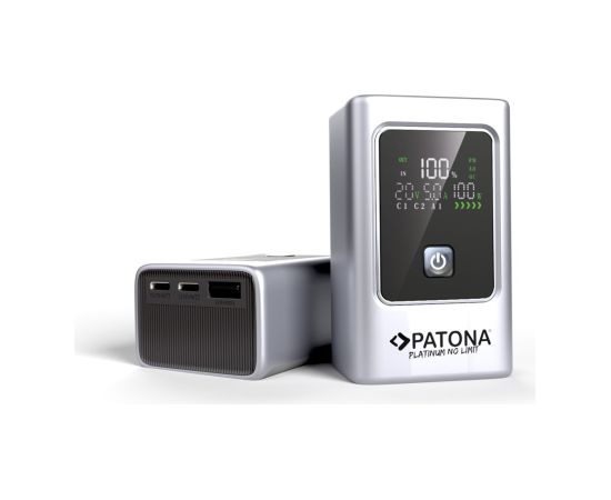 PATONA Platinum Powerbank Luxury One PD35 | 10000mAh | PD 35W | USB-C + USB-A Silver, Black