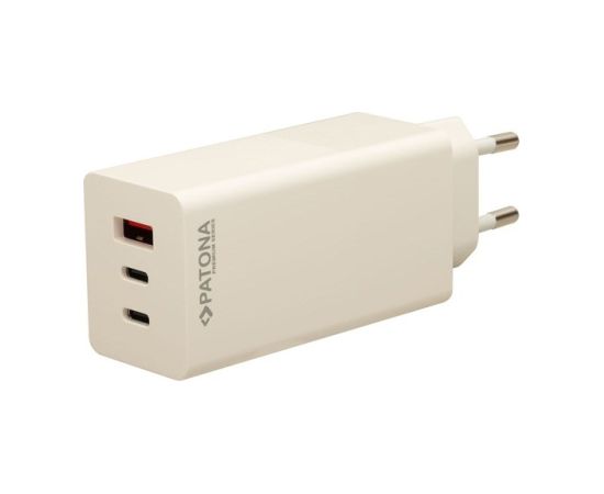 PATONA Premium Charger GaN PD100W 2xUSB-C 1xUSB-A PD3.0 QC3.0 White