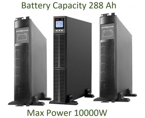 Profesionāls Apkures sist. tīras sinusoīdas UPS Invertors ar akum. 32x12V/9Ah(288Ah) | 10KWA