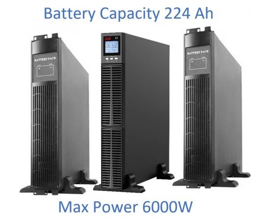 Profesionāls Apkures sist. tīras sinusoīdas UPS Invertors ar akum. 32x12V/7Ah | 6000W | LCD displejs