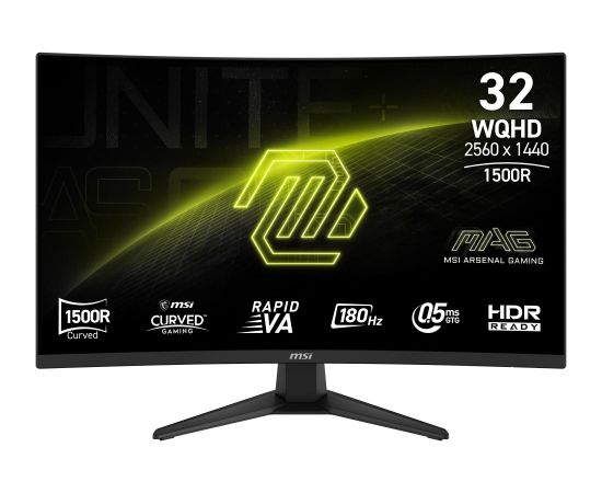 LCD Monitor MSI MAG 321CQF E18 31.5" Gaming/Curved Panel VA 2560x1440 16:9 180 Hz 0.5 ms MAG321CQFE18