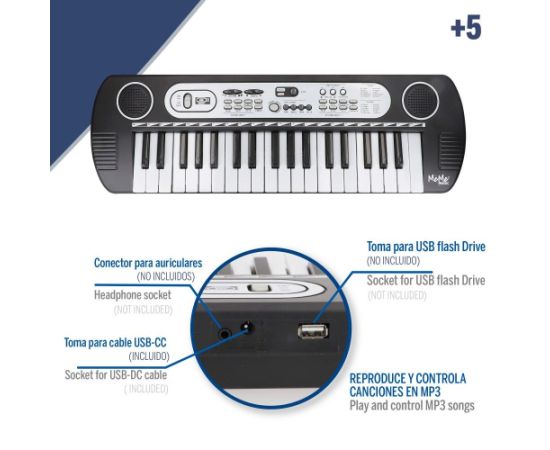 Bontempi Детский синтезатор 37 клавиши (USB) 54 cm CB47184 Muzikālās rotaļlietas