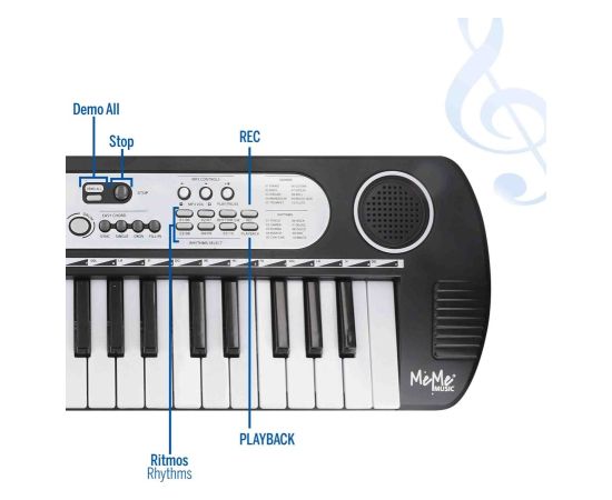 Bontempi Bērnu sintezators 37 taustiņi (USB uzlāde) 54 cm CB47184 Muzikālās rotaļlietas