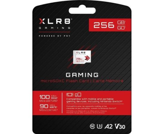 Pny Technologies PNY XLR8 Gaming MicroSDXC 256 GB Class 10 UHS-I/U3 A2 V30 (P-SDU256V32100XR-GE)