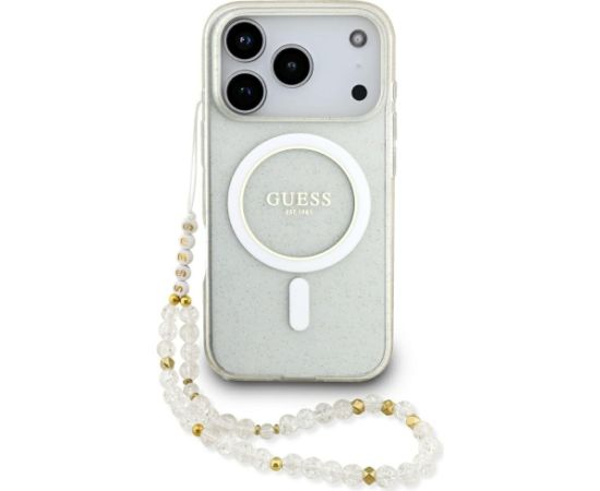 Guess IML Glitter Pearl Strap MagSafe Case Чехол для Apple iPhone 17 Pro Чехлы - альтернативные
