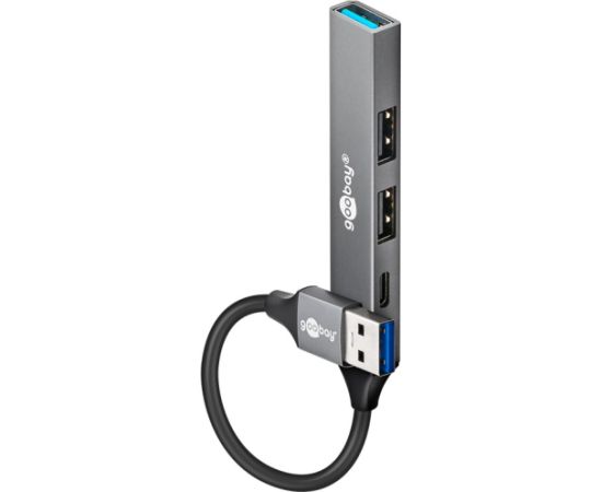 Goobay Slim 4-Port USB Hub, USB-A to USB-C/USB-A, 5 Gbit/s | 74458