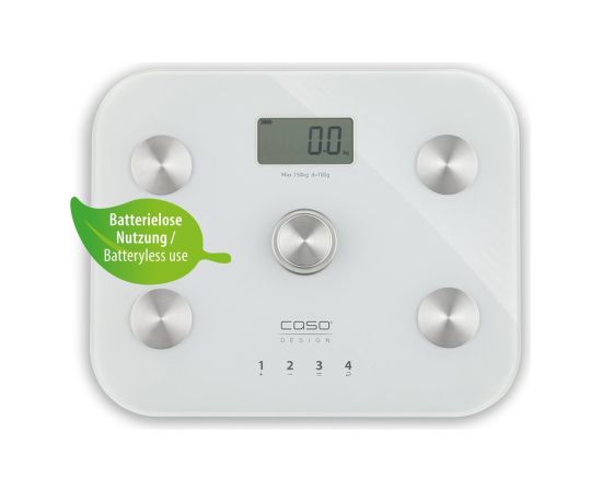 Caso | Scale | BodyEnergy Fit | Maximum weight (capacity) 150 kg | Accuracy 100 g | White Ķermeņa svari