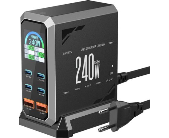 Blitzwolf BW-S31 2xUSB-A, 4xUSB-C, PD, 240W network charger. Blitzwolf BW-S31 2xUSB-A, 4xUSB-C, PD, 240W network charger.