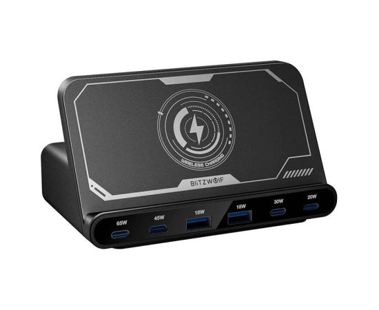 Blitzwolf BW-S27 160W, 2xUSB-A, 4xUSB-C, 15W wireless charger (black) Blitzwolf BW-S27 160W, 2xUSB-A, 4xUSB-C, 15W wireless charger (black)