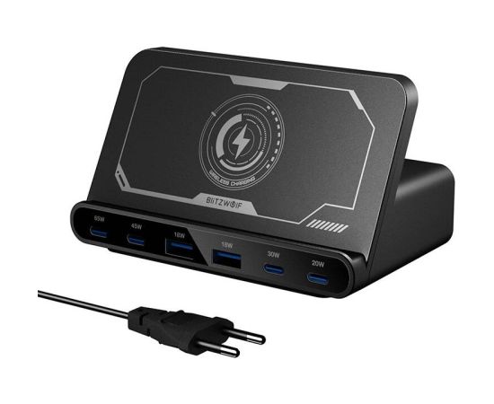 Blitzwolf BW-S27 160W, 2xUSB-A, 4xUSB-C, 15W wireless charger (black) Blitzwolf BW-S27 160W, 2xUSB-A, 4xUSB-C, 15W wireless charger (black)