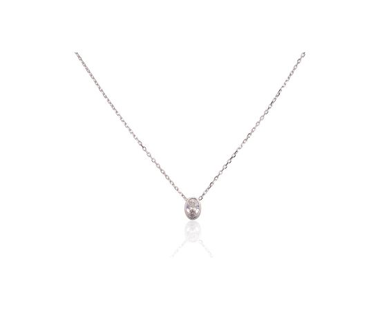 Sudraba kaklarota #2500148(PRh-Gr)_CZ, Sudrabs 925°, rodijs (pārklājums), Cirkoni, garums: 42 cm, 2.2 gr. Bez akmeņiem