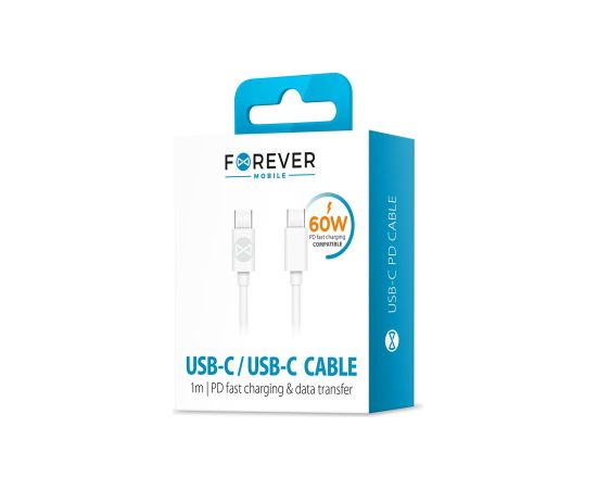 Forever USB-C - USB-C 60W Кабель 1m Дата USB-кабели