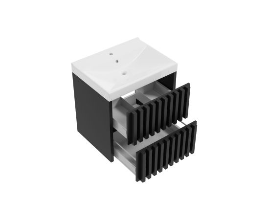 Шкафчик для ванной Tripoli с раковиной  60 cm, черный Izlietnes skapis