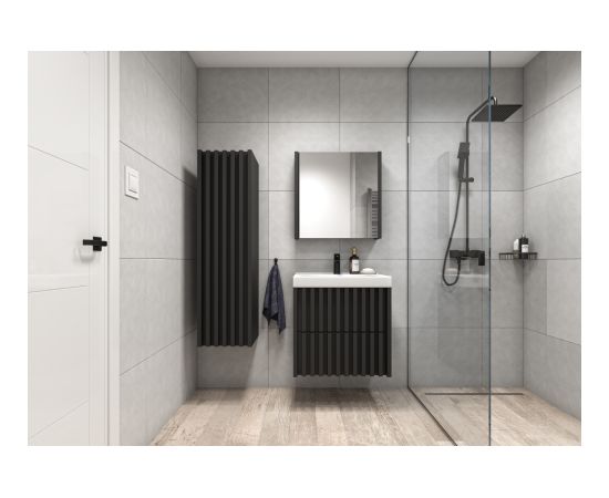 Шкафчик для ванной Tripoli с раковиной  60 cm, черный Izlietnes skapis