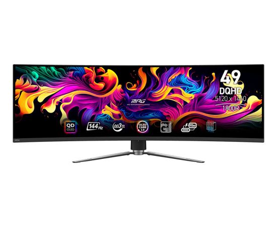 MSI MPG 491CQPDE QD-OLED, gaming monitor - 49 - black, DQHD, QD-OLED, curved, Adaptive-Sync, 144Hz panel