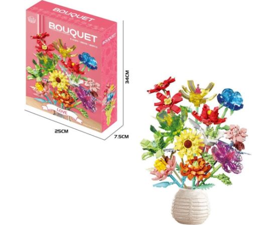 Leantoys Klocki kwiaty w wazonie 982 el.