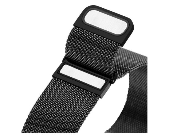 Dux Ducis   DUX DUCIS strap MILANESE stainless steel magnetic 47 mm black Smart pūlksteņu aksesuāri