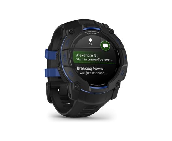 Garmin   Instinct 3 – 50 mm, Supernova Edition, AMOLED, Black / Bolt blue sports watch