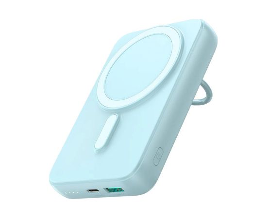 Joyroom   Wireless power bank 10000mAh Joyroom JR-W050 20W MagSafe with stand + USB-C cable - blue Joyroom   Wireless power bank 10000mAh Joyroom JR-W050 20W MagSafe with stand + USB-C cable - blue