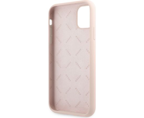 Guess Silicone Line Triangle Case for iPhone 11 Pink Neoriģinālie Maciņi