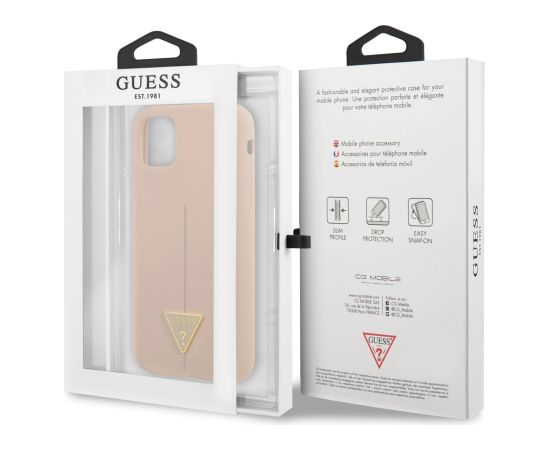 Guess Silicone Line Triangle Case for iPhone 11 Pink Neoriģinālie Maciņi