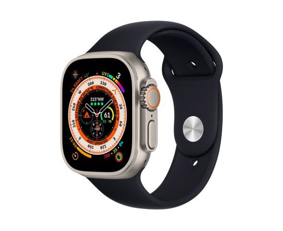 Ремешок для часов Fusion Silicone для Apple Watch 8 | 7 | 6 | 5 | 4 | 3 | 2 | SE (45 | 44 | 42mm) черный Smart pūlksteņu aksesuāri