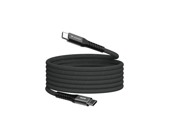Kabelis Verbatim Sync & Charge Magnetic Type-C  60W 120cm Black Data USB kabeļi